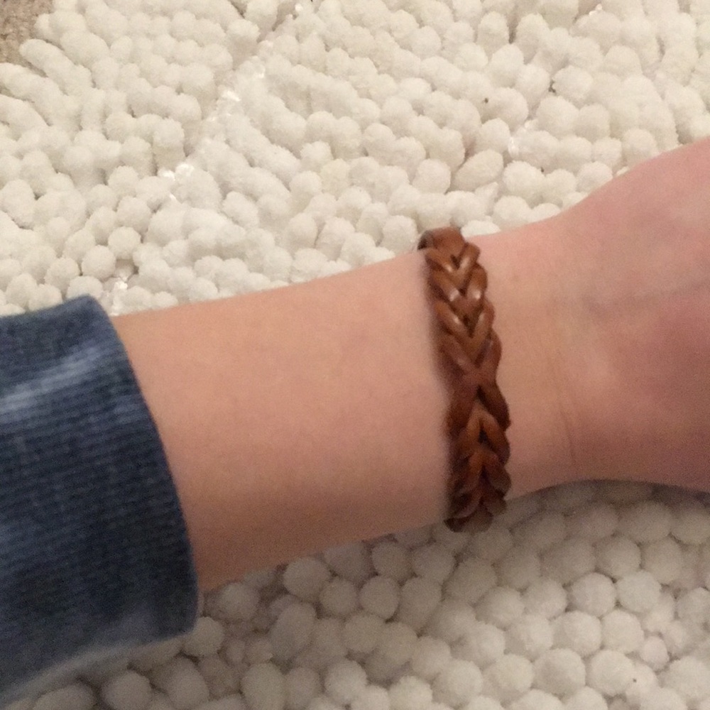 Hand made braided leather bracelet